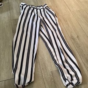 Black and White Striped Pants